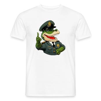 Krokodil Polizist - Männer T-Shirt - Weiß - Vorne - AI Model Male 178 dark (178cm)