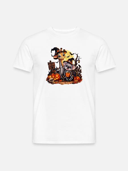 Giraffen- und Koala-Halloween-Skelette - Männer T-Shirt - Weiß