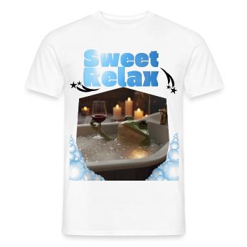 Sweet_Relax_-4500_x_5400_px- - Männer T-Shirt - Weiß - Vorne - AI Model Male 178 dark (178cm)