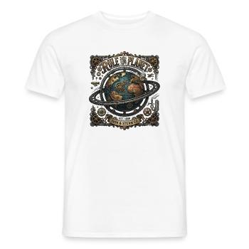 Rule_the_Planet_-_Steampunk - Männer T-Shirt - Weiß - Vorne - AI Model Male 178 dark (178cm)