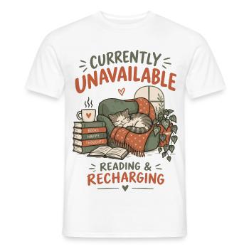 Kuschelige Lesestunde Katzen Bücher Relax - Männer T-Shirt - Weiß - Vorne - AI Model Male 178 dark (178cm)