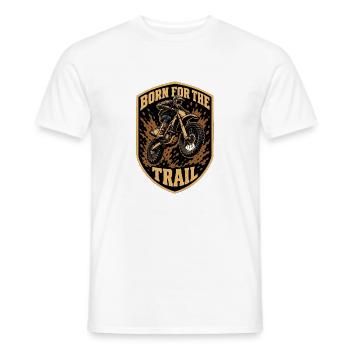 Born For The Trail Motocross Dirtbike Vintage Bad - Männer T-Shirt - Weiß - Vorne - AI Model Male 178 dark (178cm)
