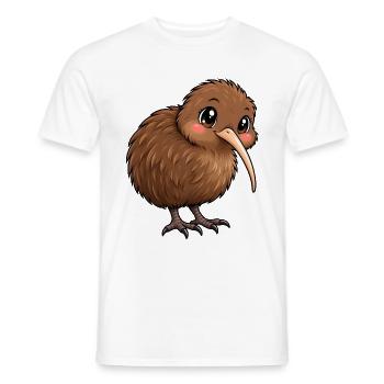 Kawaii Kiwi – Süßer Vogel aus Neuseeland - Männer T-Shirt - Weiß - Vorne - AI Model Male 178 dark (178cm)