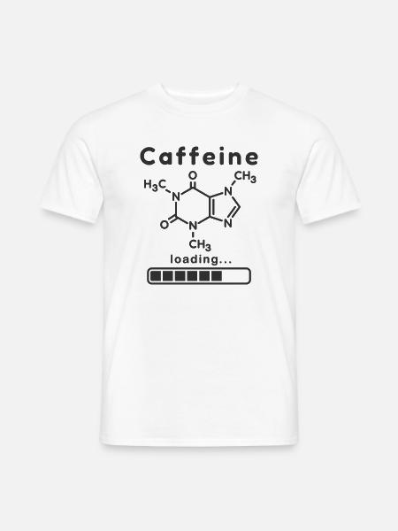 Koffein-Ladende Chemische Formel - Männer T-Shirt - Weiß