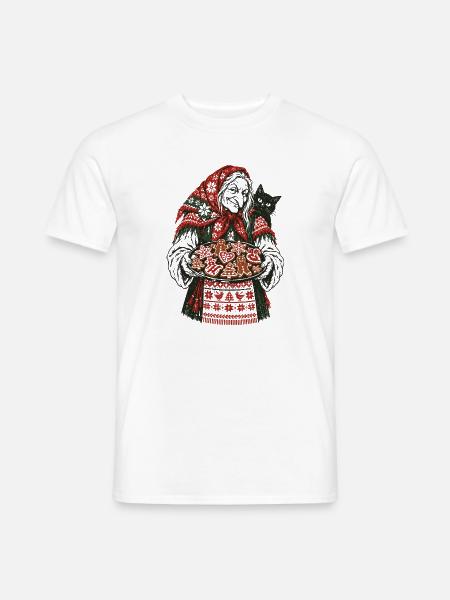 Weihnachts-Baba Yaga Lebkuchen-Design - Männer T-Shirt - Weiß