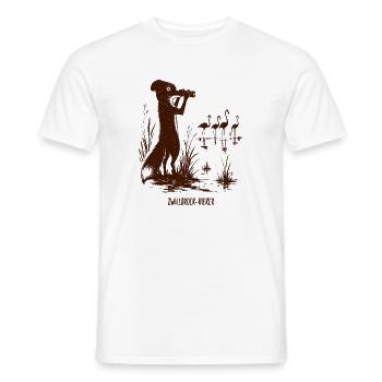 Zwillbrock-Kieker Fuchs Flamingo - Männer T-Shirt - Weiß - Vorne - AI Model Male 178 dark (178cm)