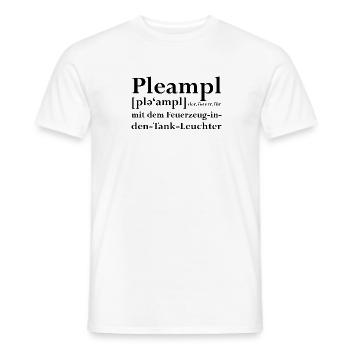 Pleampl – Österreichischer Schmäh auf Dialekt - Männer T-Shirt - Weiß - Vorne - AI Model Male 178 dark (178cm)
