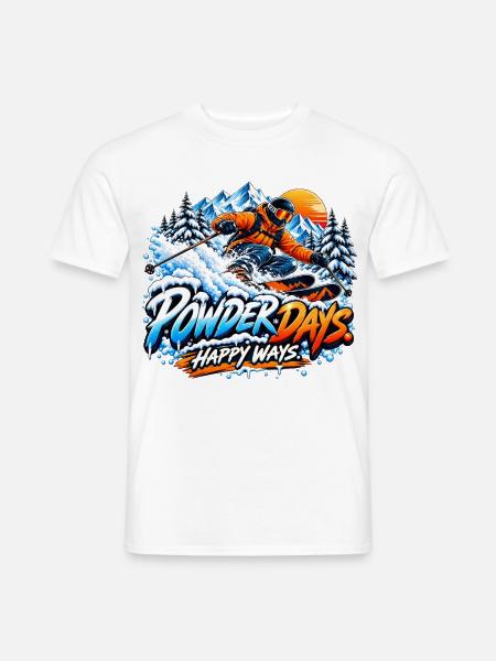 Powder Days Snow Vibe - Wintersport - Männer T-Shirt - Weiß