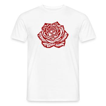 Rote Rose Blumen Geschenk Freundin Mutter  - Männer T-Shirt - Weiß - Vorne - AI Model Male 178 dark (178cm)
