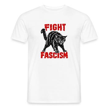 Fight Fascism Katze Antifaschismus Punk Statement - Männer T-Shirt - Weiß - Vorne - AI Model Male 178 dark (178cm)