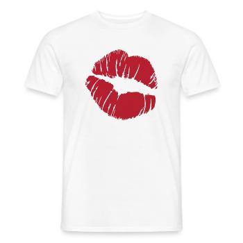 Red Lip Kiss - Männer T-Shirt - Weiß - Vorne - AI Model Male 178 dark (178cm)