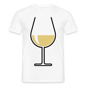 Weißweinglas Bauchig Offen (Weißwein / Wein / 2C) - Männer T-Shirt - Weiß - Vorne - AI Model Male 178 dark (178cm)