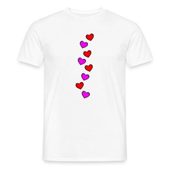 Herzen Rot Pink Vertikal Symbol - Männer T-Shirt - Weiß - Vorne - AI Model Male 178 dark (178cm)