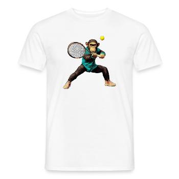 Tennis Schimpanse Affen - Männer T-Shirt - Weiß - Vorne - AI Model Male 178 dark (178cm)