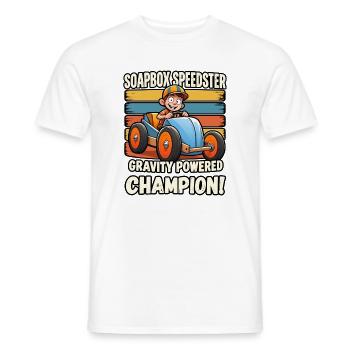 Retro-Seifenkisten-Speedster-Racer-Schwerkraftmeister - Männer T-Shirt - Weiß - Vorne - AI Model Male 178 dark (178cm)