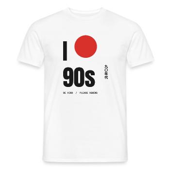I Love The 90s Red Sun Be Kind Spul zurück - Männer T-Shirt - Weiß - Vorne - AI Model Male 178 dark (178cm)