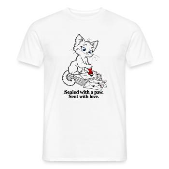 Christmas Kitten Siegelt Briefe mit Liebe - Männer T-Shirt - Weiß - Vorne - AI Model Male 178 dark (178cm)