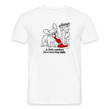 Französischer Bulldogge rettet Weihnachtsmann-Hausschuhe - Männer T-Shirt - Weiß - Vorne - AI Model Male 178 dark (178cm)