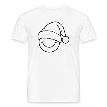 Smile mit Weihnachtsmütze - Männer T-Shirt - Weiß - Vorne - AI Model Male 178 dark (178cm)