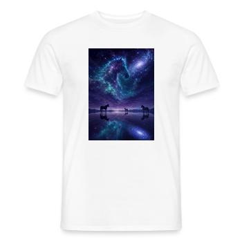 Galaxie Pferde auf dem Salzsee - Männer T-Shirt - Weiß - Vorne - AI Model Male 178 dark (178cm)