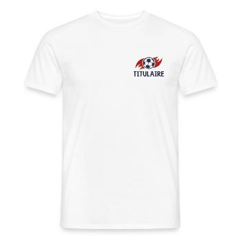 Holder Foot Duo Vater und Sohn Fußball - Männer T-Shirt - Weiß - Vorne - AI Model Male 178 dark (178cm)