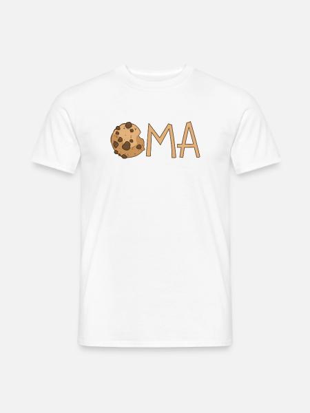 Oma mit Keks – Braun - Männer T-Shirt - Weiß