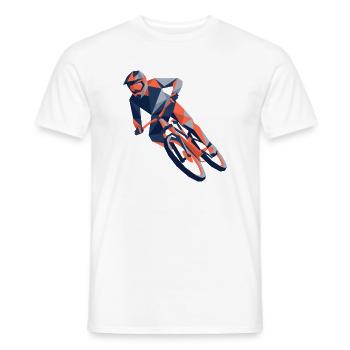 eometrische Origami-Mountainbiker-Polygonkunst - Männer T-Shirt - Weiß - Vorne - AI Model Male 178 dark (178cm)