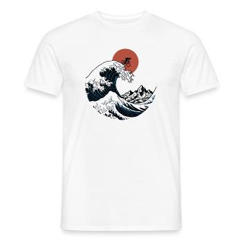 Japanische Ukiyo-e Gravel Bike Wave Art - Männer T-Shirt - Weiß - Vorne - AI Model Male 178 dark (178cm)