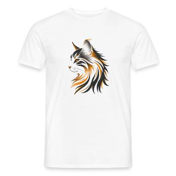 Katze Zeichnung - Männer T-Shirt - Weiß - Vorne - AI Model Male 178 dark (178cm)