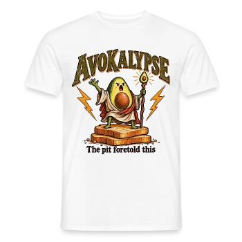 Avocado Apokalypse Toast Prophet Lustiges Essen Humor - Männer T-Shirt - Weiß - Vorne - AI Model Male 178 dark (178cm)
