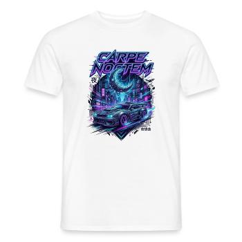 Carpe_Noctem_-_Cyberpunk_-_1 - Männer T-Shirt - Weiß - Vorne - AI Model Male 178 dark (178cm)