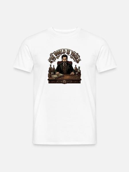 The_World_is_yours_-_Steampunk - Männer T-Shirt - Weiß