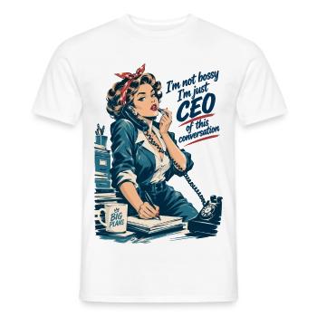 Retro Chefin: CEO of this conversation - Männer T-Shirt - Weiß - Vorne - AI Model Male 178 dark (178cm)