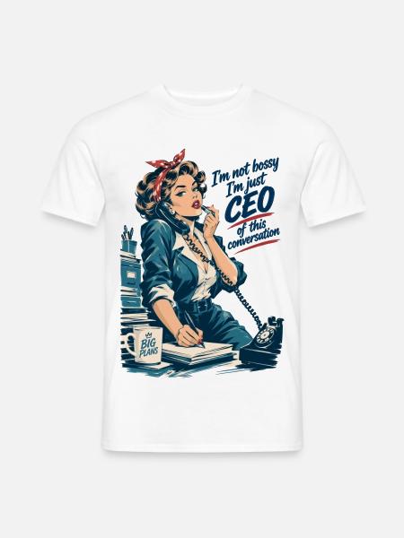 Retro Chefin: CEO of this conversation - Männer T-Shirt - Weiß
