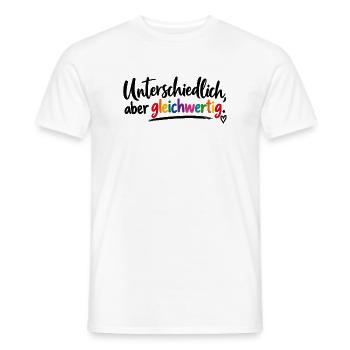 Unterschiedlich, aber gleichwertig - Männer T-Shirt - Weiß - Vorne - AI Model Male 178 dark (178cm)