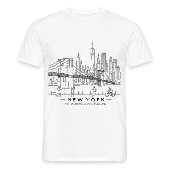 Linienkunst zur Freiheitsstatue - Männer T-Shirt - Weiß - Vorne - AI Model Male 178 dark (178cm)