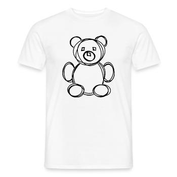 Teddy handgezeichnet - Männer T-Shirt - Weiß - Vorne - AI Model Male 178 dark (178cm)
