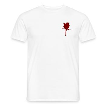 Rote Rosen-Silhouette auf Stiel - Männer T-Shirt - Weiß - Vorne - AI Model Male 178 dark (178cm)