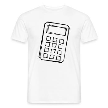 Taschenrechner handgezeichnet - Männer T-Shirt - Weiß - Vorne - AI Model Male 178 dark (178cm)