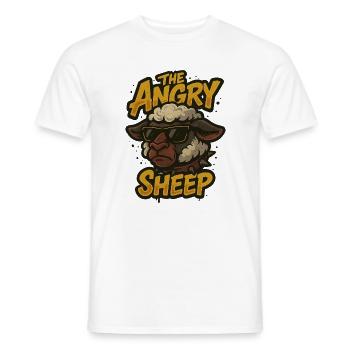 Mürrisches Schaf mit Sonnenbrille im Retrolook - Männer T-Shirt - Weiß - Vorne - AI Model Male 178 dark (178cm)