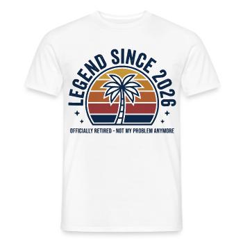 Legende seit 2026 Ruhestand Palmen - Männer T-Shirt - Weiß - Vorne - AI Model Male 178 dark (178cm)