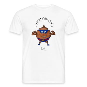 CaptainCoco – Kokosnuss-Superheld mit Maske - Männer T-Shirt - Weiß - Vorne - AI Model Male 178 dark (178cm)