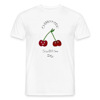 CherryMood – Kirschen, süß oder sauer - Männer T-Shirt - Weiß - Vorne - AI Model Male 178 dark (178cm)