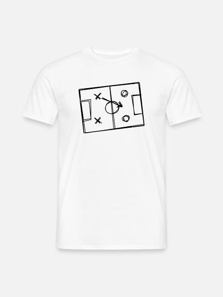 Taktiktafel handgezeichnet - Männer T-Shirt - Weiß