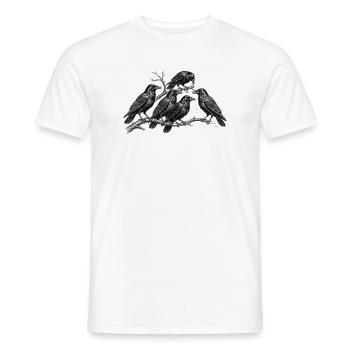Murder of Crows T-Shirt – Vintage-Naturgeschichte - Männer T-Shirt - Weiß - Vorne - AI Model Male 178 dark (178cm)