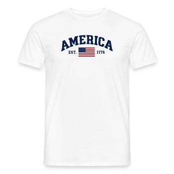 Amerikanische Flagge USA Vereinigte Staaten von Amerika US 4. - Männer T-Shirt - Weiß - Vorne - AI Model Male 178 dark (178cm)