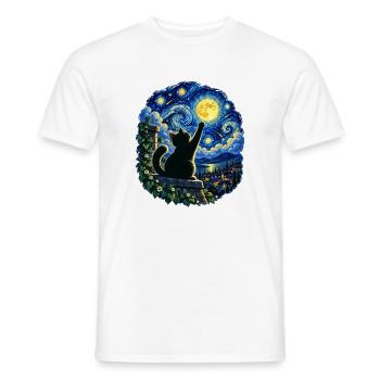 Mondnacht Katzensprung - Männer T-Shirt - Weiß - Vorne - AI Model Male 178 dark (178cm)