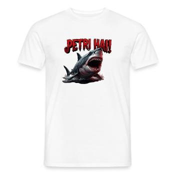 Petri Hai, Angler Wortspiel, Angler shirt - Männer T-Shirt - Weiß - Vorne - AI Model Male 178 dark (178cm)