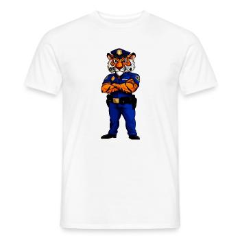 Tiger Polizei / Polizist Raubtier - Männer T-Shirt - Weiß - Vorne - AI Model Male 178 dark (178cm)