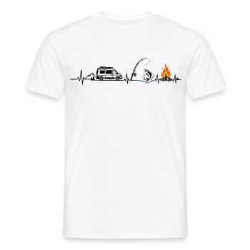 Camping und Angeln - Männer T-Shirt - Weiß - Vorne - AI Model Male 178 dark (178cm)